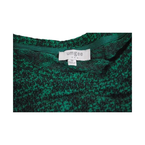 Umgee USA Textured Waffle Knit High ow Top Green Black Medium - Picture 5 of 5